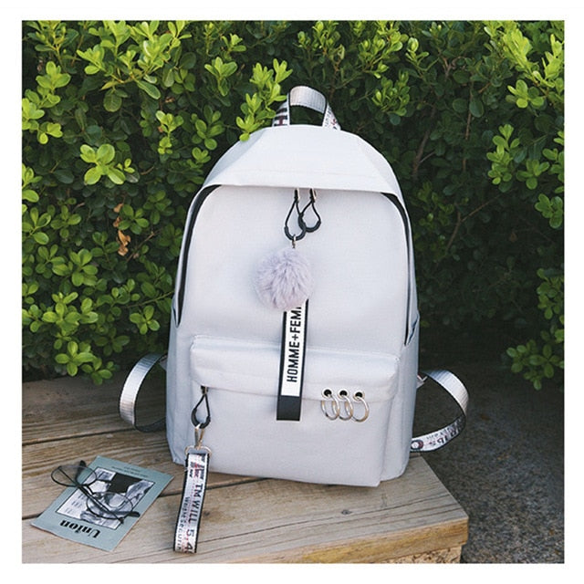 New Canvas Backpack Students School Bag