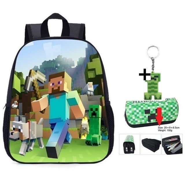 MineCraft Cartoon Backpack Kindergarten School Bag