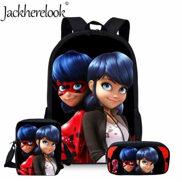 Jackherelook Girls School Bags Cartoon Ladybug Backpack