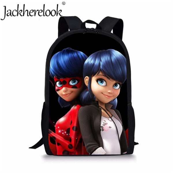 Jackherelook Girls School Bags Cartoon Ladybug Backpack