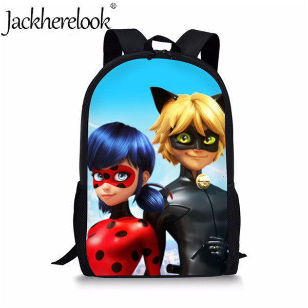 Jackherelook Girls School Bags Cartoon Ladybug Backpack