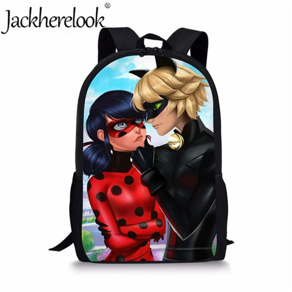 Jackherelook Girls School Bags Cartoon Ladybug Backpack