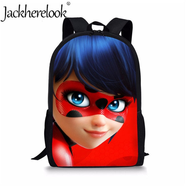 Jackherelook Girls School Bags Cartoon Ladybug Backpack