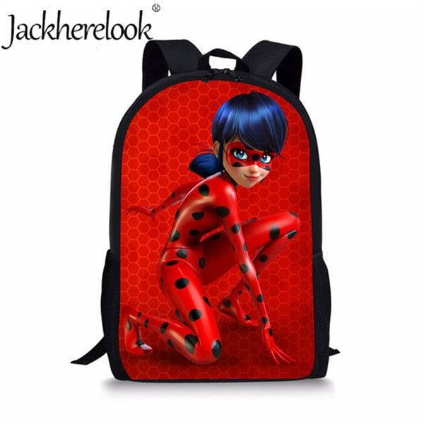 Jackherelook Girls School Bags Cartoon Ladybug Backpack