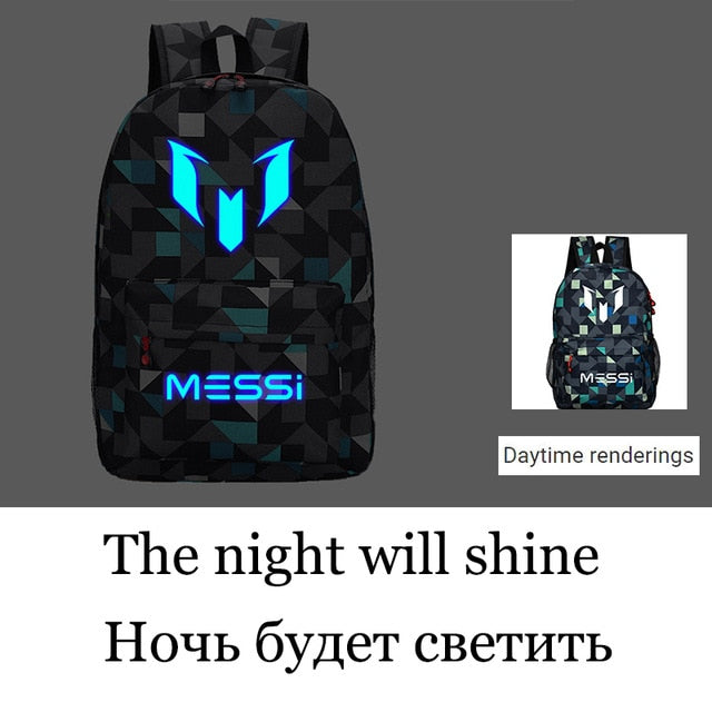 Messi Backpack Teen College High School Bag