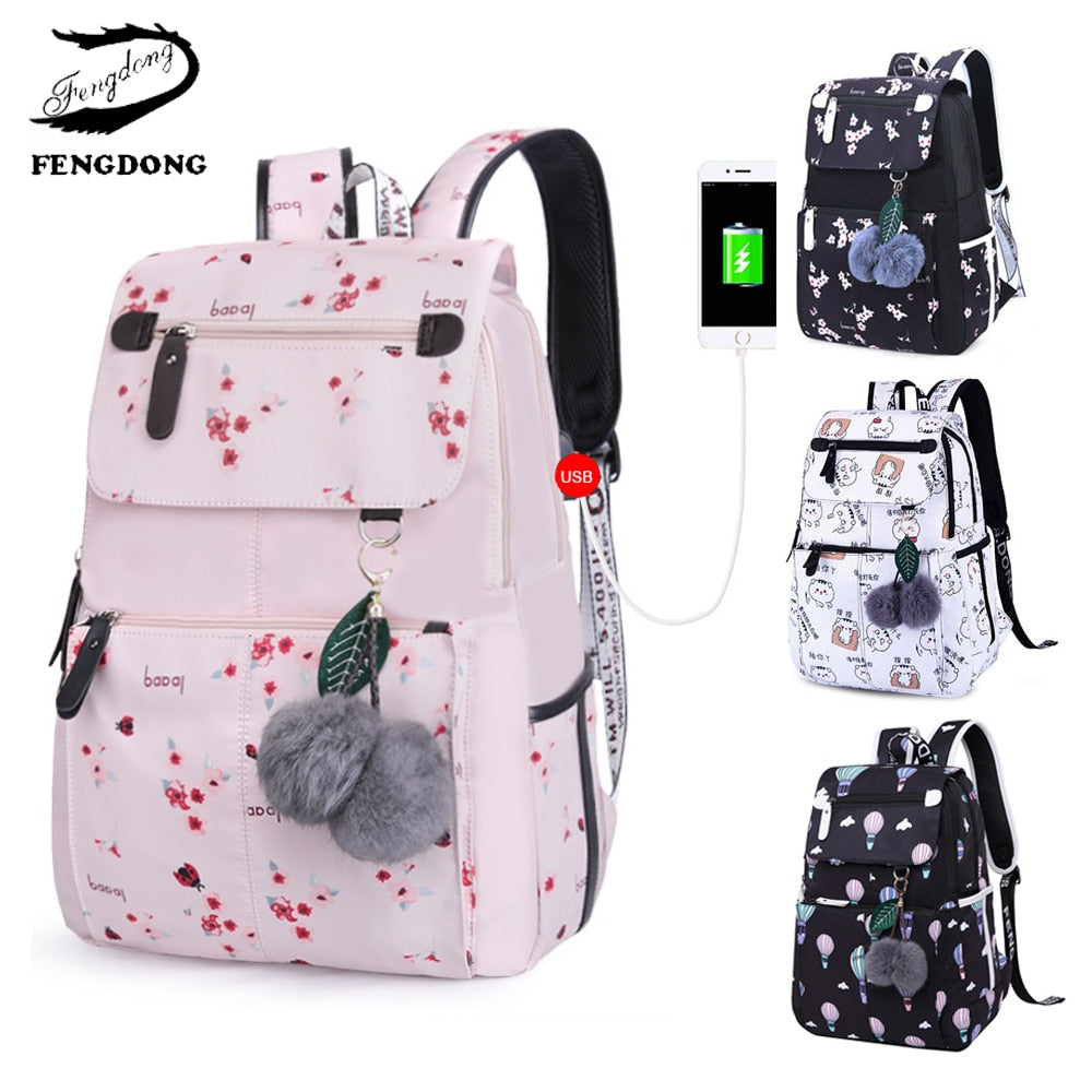 Fengdong Kids Backpack Waterproof School Bag