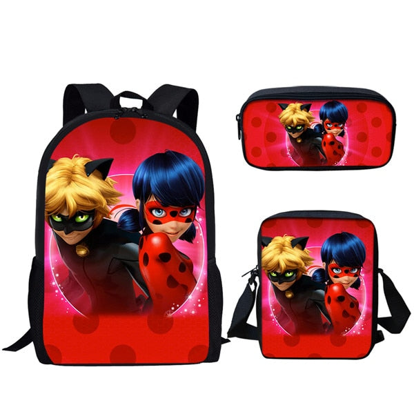 Jackherelook Girls School Bags Cartoon Ladybug Backpack
