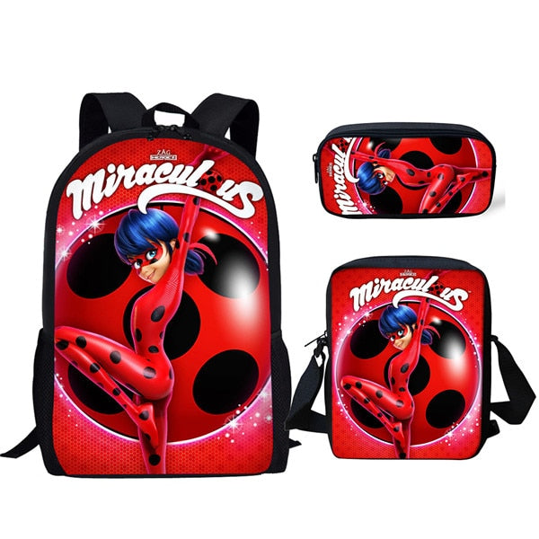 Jackherelook Girls School Bags Cartoon Ladybug Backpack