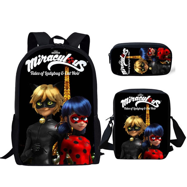 Jackherelook Girls School Bags Cartoon Ladybug Backpack