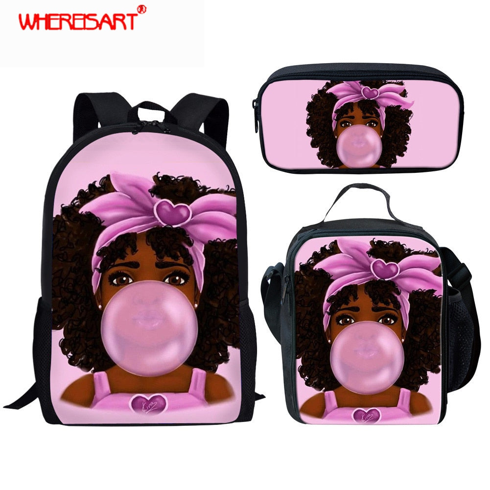 WHEREISART 3Pcs/set Portfolio School Backpacks