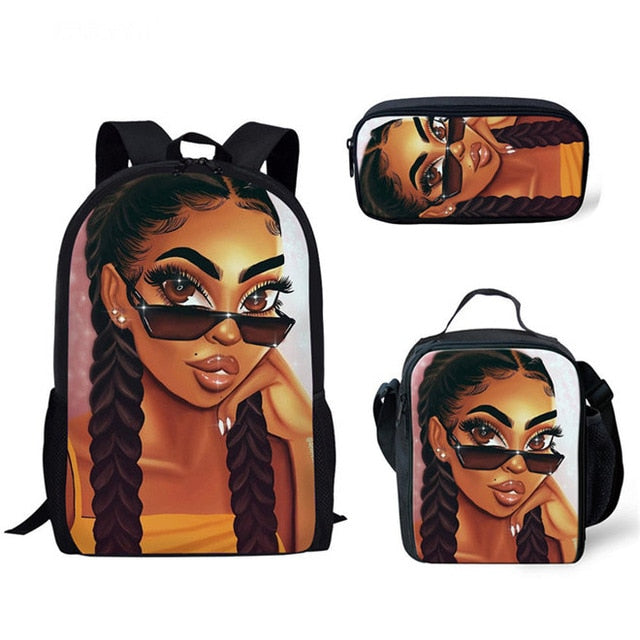 WHEREISART 3Pcs/set Portfolio School Backpacks