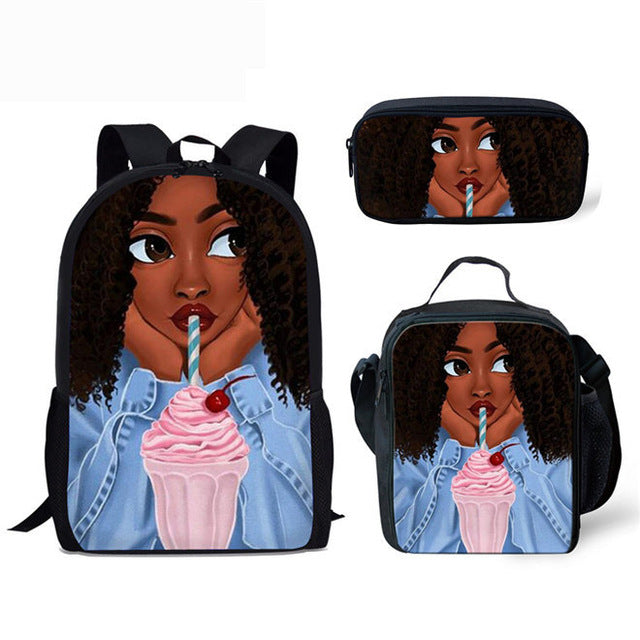 WHEREISART 3Pcs/set Portfolio School Backpacks
