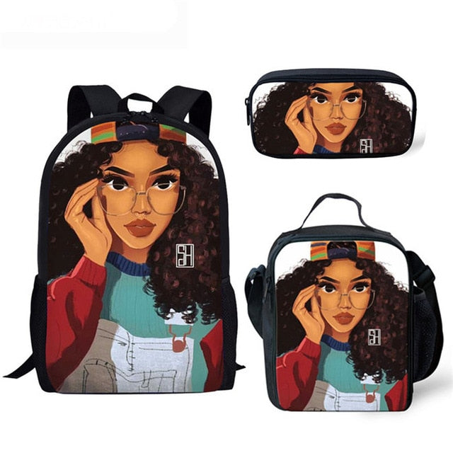 WHEREISART 3Pcs/set Portfolio School Backpacks