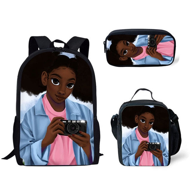WHEREISART 3Pcs/set Portfolio School Backpacks