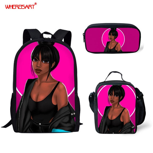WHEREISART 3Pcs/set Portfolio School Backpacks