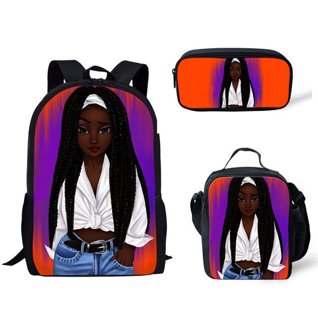 WHEREISART 3Pcs/set Portfolio School Backpacks