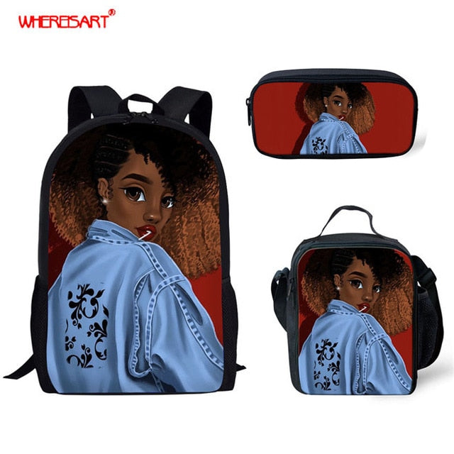 WHEREISART 3Pcs/set Portfolio School Backpacks
