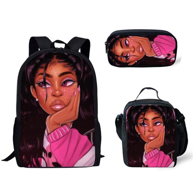 WHEREISART 3Pcs/set Portfolio School Backpacks
