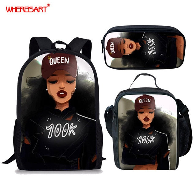 WHEREISART 3Pcs/set Portfolio School Backpacks