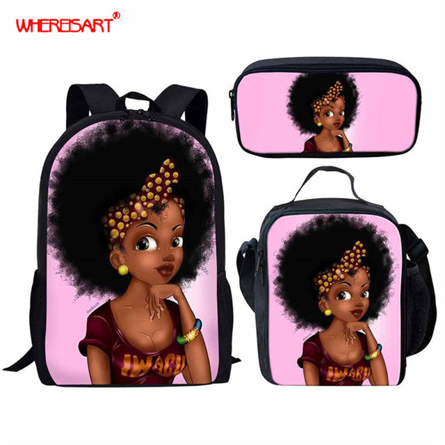 WHEREISART 3Pcs/set Portfolio School Backpacks