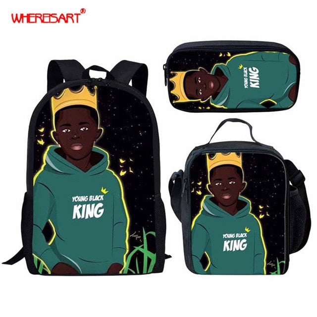WHEREISART 3Pcs/set Portfolio School Backpacks