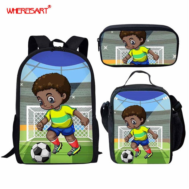 WHEREISART 3Pcs/set Portfolio School Backpacks