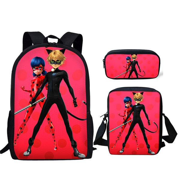 Jackherelook Girls School Bags Cartoon Ladybug Backpack