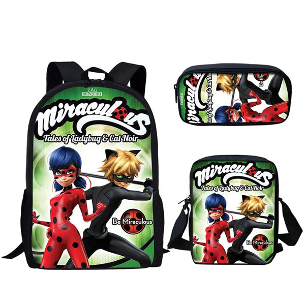 Jackherelook Girls School Bags Cartoon Ladybug Backpack