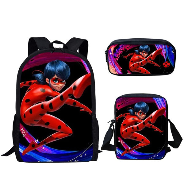 Jackherelook Girls School Bags Cartoon Ladybug Backpack