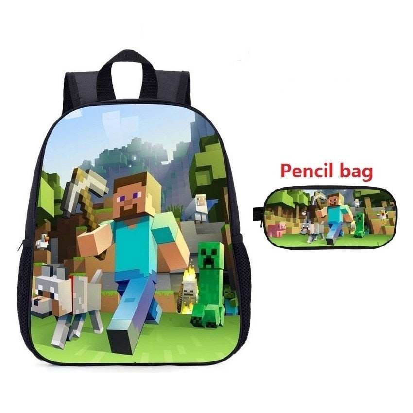MineCraft Cartoon Backpack Kindergarten School Bag