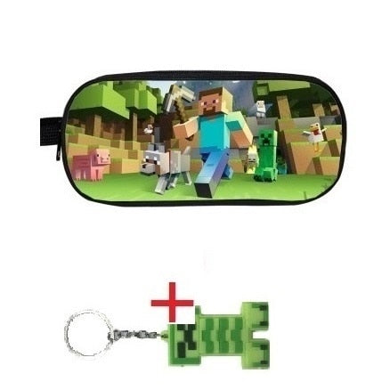 Children's Minecraft Backpack Green cartoon kid's School Bag