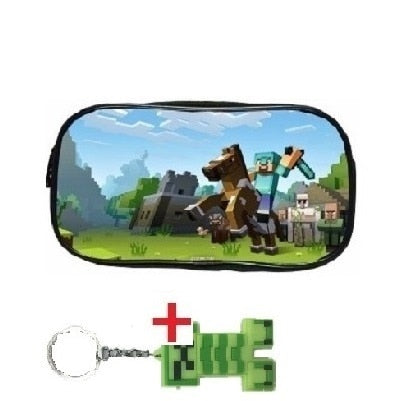 Children's Minecraft Backpack Green cartoon kid's School Bag