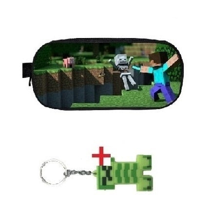 Children's Minecraft Backpack Green cartoon kid's School Bag