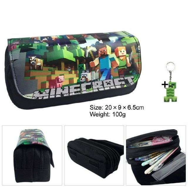Children's Minecraft Backpack Green cartoon kid's School Bag