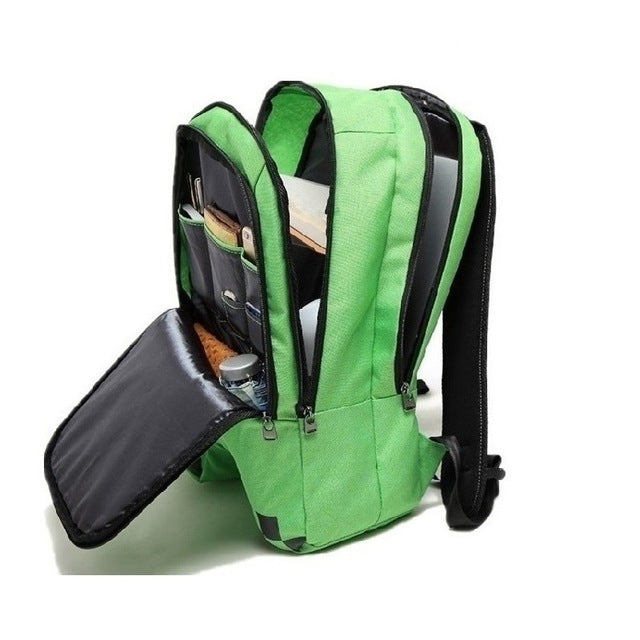 Children's Minecraft Backpack Green cartoon kid's School Bag