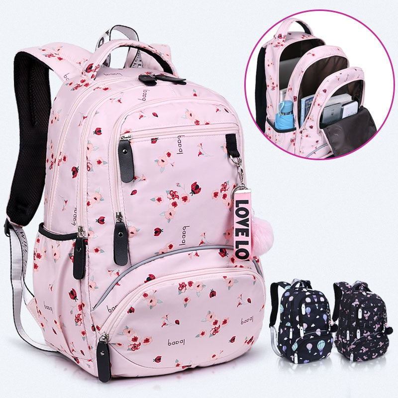 Printed Waterproof Backpack Student School Bags