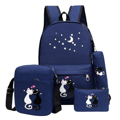 4pcs Backpack Children School Bags